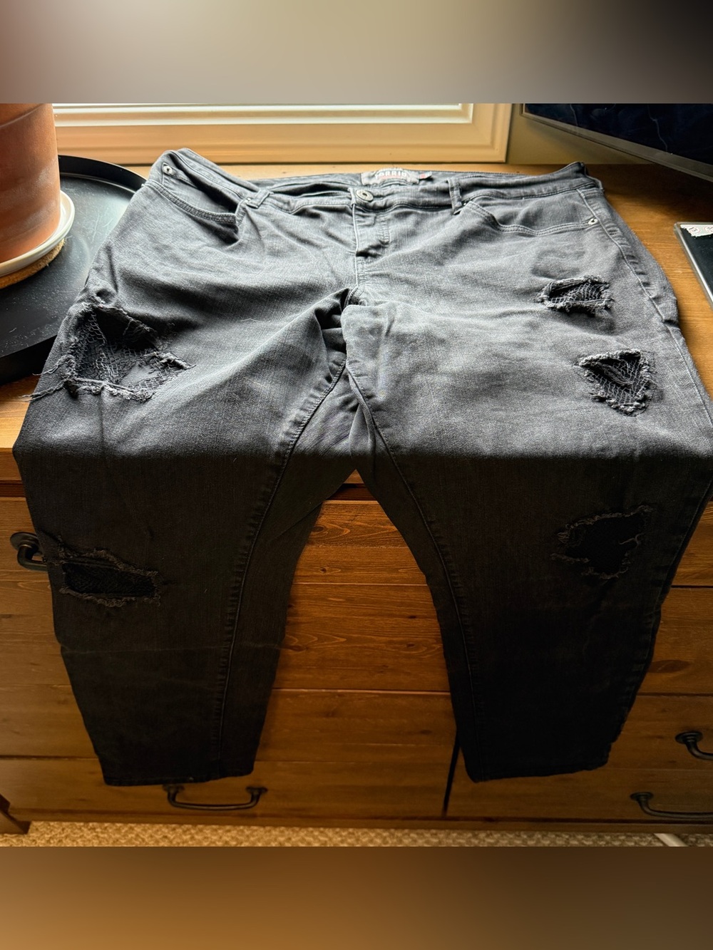 torrid Black Distressed Boyfriend Jeans